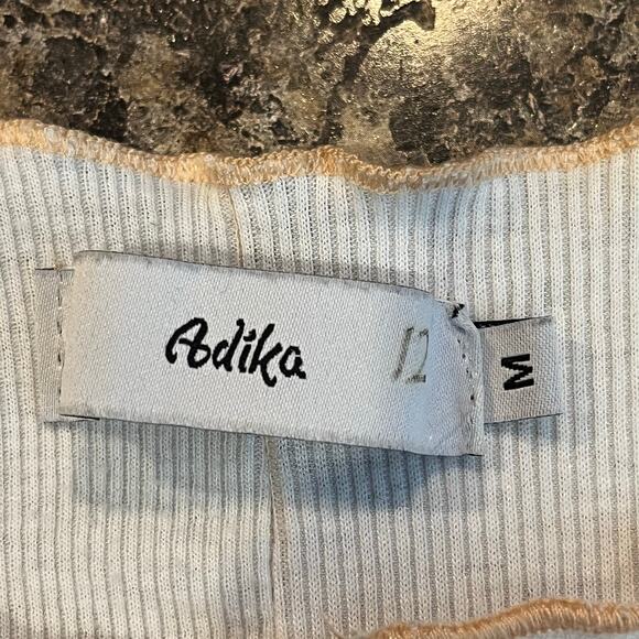 Adika Brown Tie Dye Crop Ribbed Shirt Medium - Picture 2 of 4